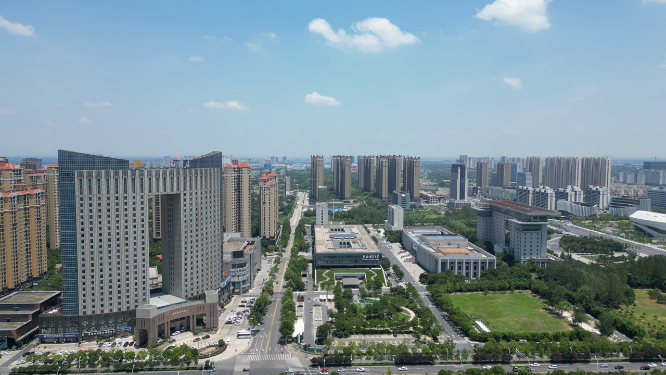 航拍湖北孝感市政府办公楼