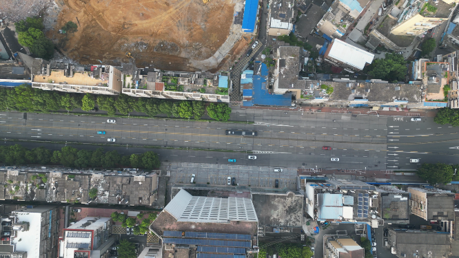 航拍湖北宜昌城市交通道路