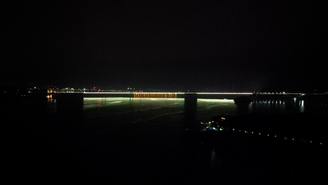 航拍湖北宜昌秭归县夜景灯光