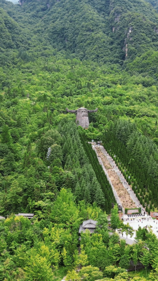 航拍湖北神农架5A景区神农坛竖屏