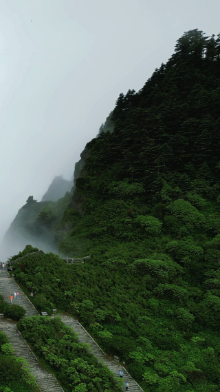 航拍湖北神农架5A景区神农谷云雾缭绕