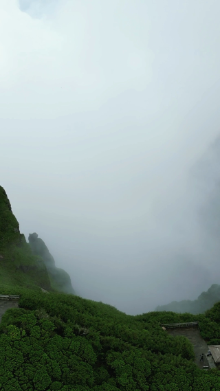 航拍湖北神农架5A景区神农谷云雾缭绕