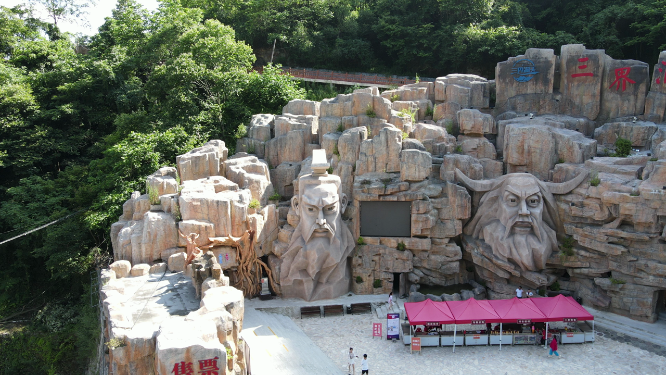 航拍湖北襄阳尧治河4A风景区