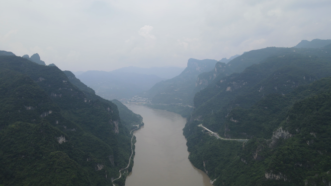 航拍湖北长江三峡风光