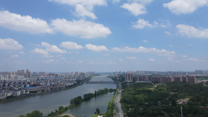 航拍湖北随州城市建设