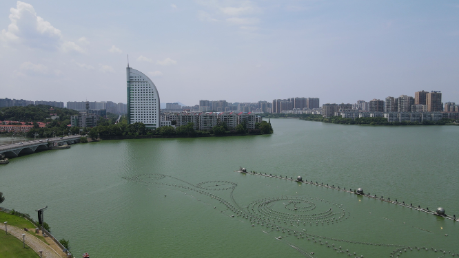 航拍湖北鄂州公安大楼 