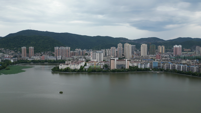 航拍湖北黄石城市建设
