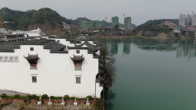 航拍湖南洪江黔阳古城4A景区