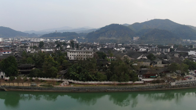 航拍湖南洪江黔阳古城4A景区