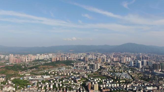 航拍湖南湘西怀化城市建设