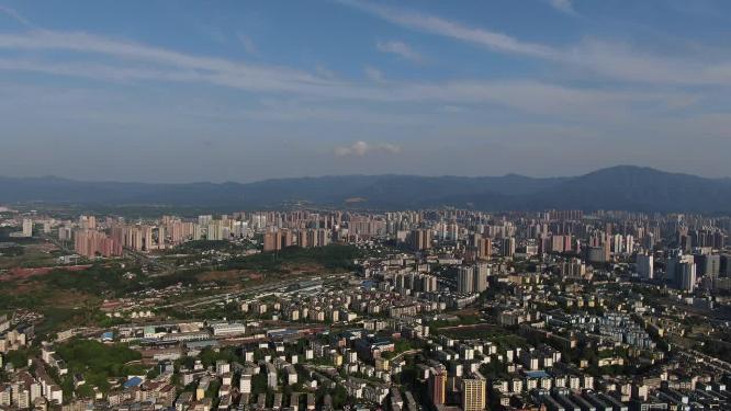 航拍湖南湘西怀化城市建设