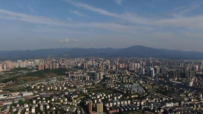 航拍湖南湘西怀化城市建设