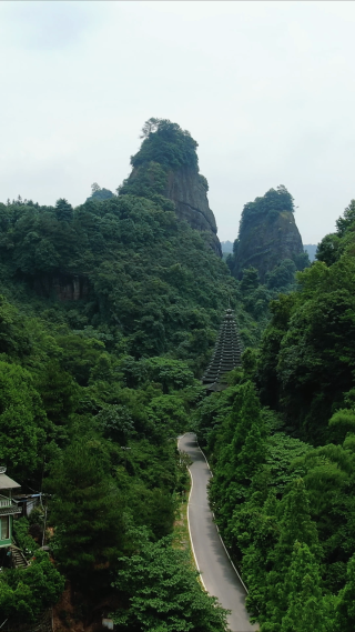 航拍湖南通道独岩公园竖屏