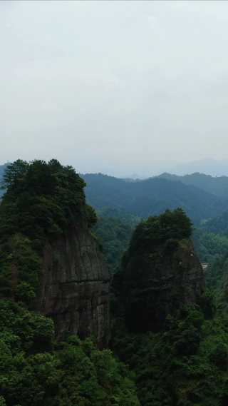 航拍湖南通道独岩公园竖屏