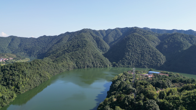 航拍祖国依山傍水壮丽山河