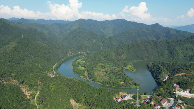 航拍祖国依山傍水壮丽山河