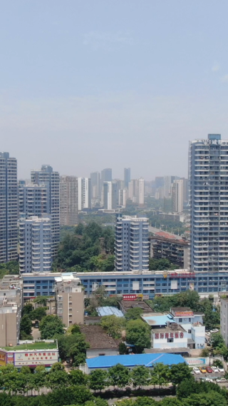 航拍福建莆田城市风光竖屏