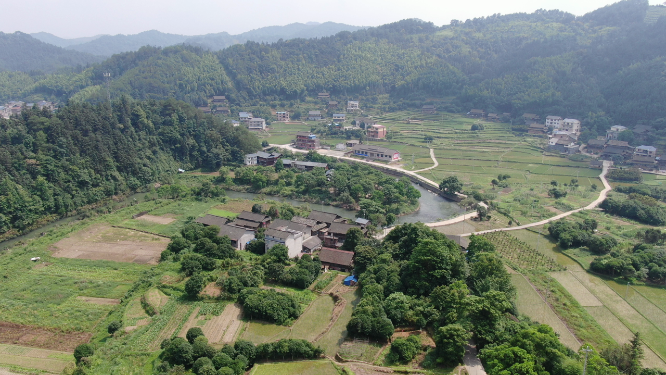 美丽乡村田园农业种植航拍 