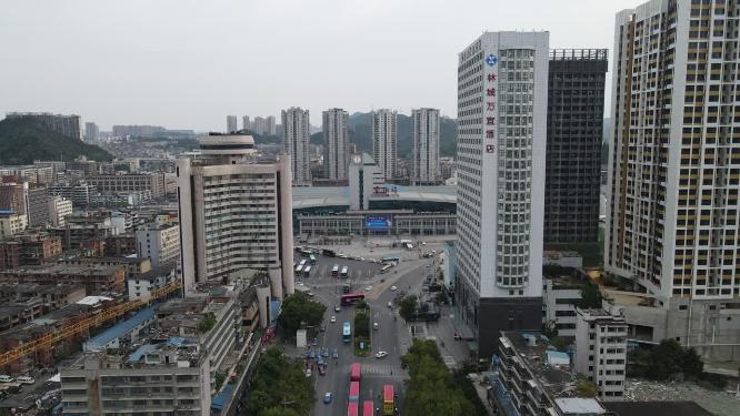 航拍贵阳城市交通