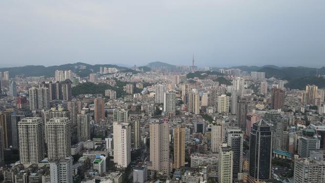航拍贵阳城市密集高楼建筑