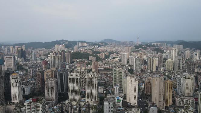 航拍贵阳城市密集高楼建筑