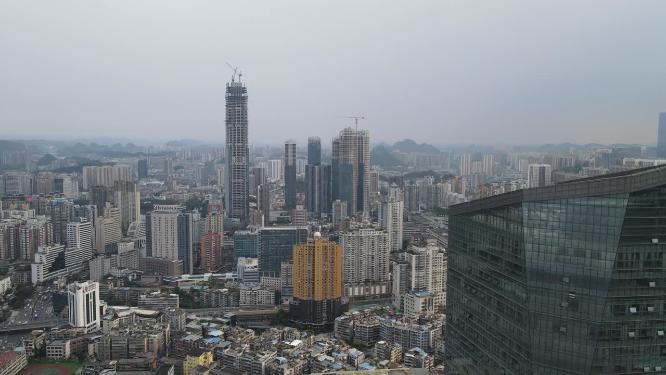 航拍贵阳城市高楼建筑