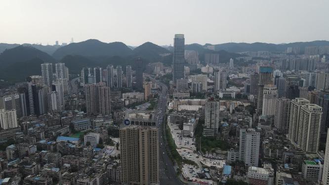 航拍贵阳城市高楼建筑