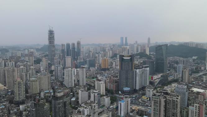 航拍贵阳城市高楼建筑