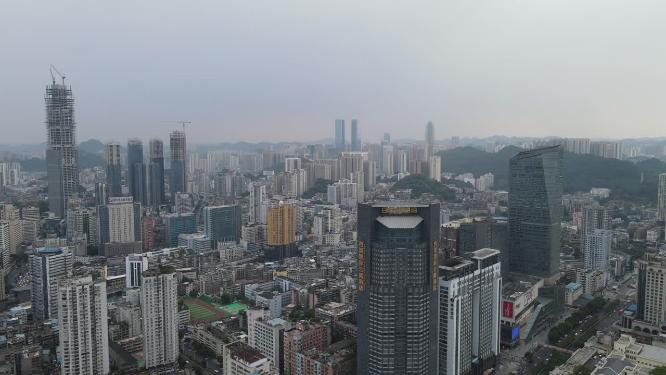 航拍贵阳城市高楼建筑