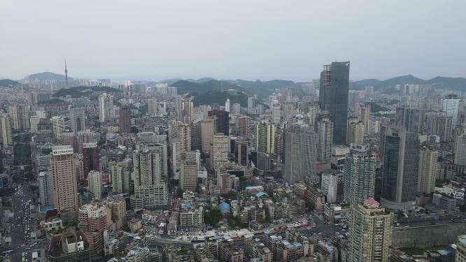 航拍贵阳城市高楼建筑