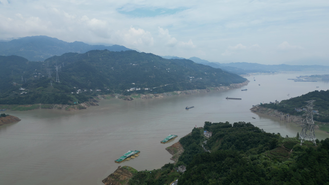 航拍长江三峡风光雄伟山川河流