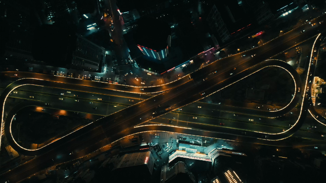 贵州贵阳城市夜景灯光航拍