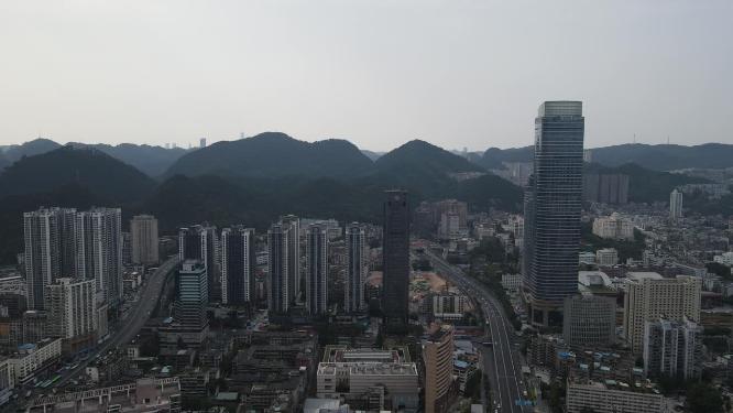 贵阳城市建设高楼建筑航拍