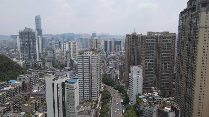 贵阳城市建设高楼建筑航拍