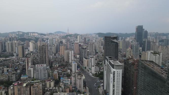 贵阳城市建设高楼建筑航拍