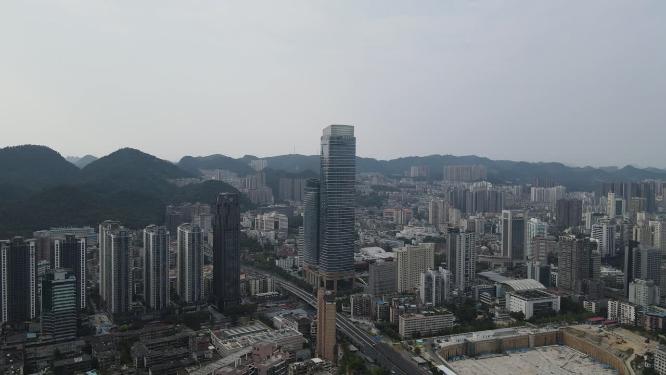 贵阳城市建设高楼建筑航拍