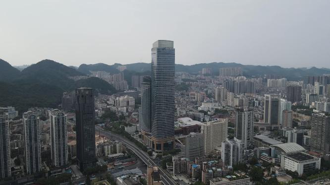 贵阳城市建设高楼建筑航拍