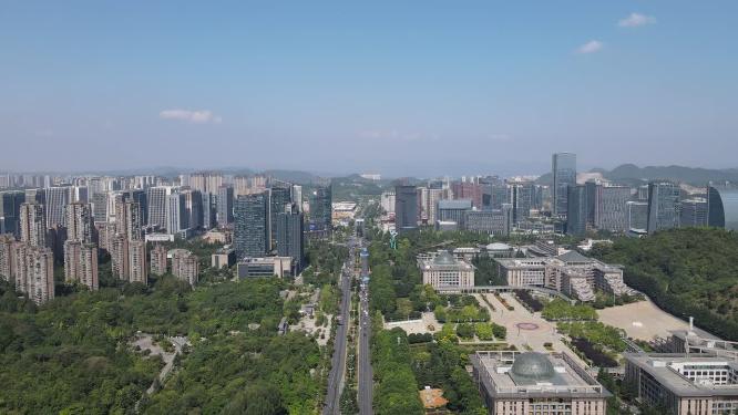 贵阳城市风光金融中心航拍