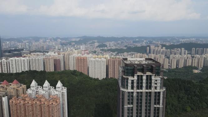 贵州贵阳花果园高楼建筑航拍