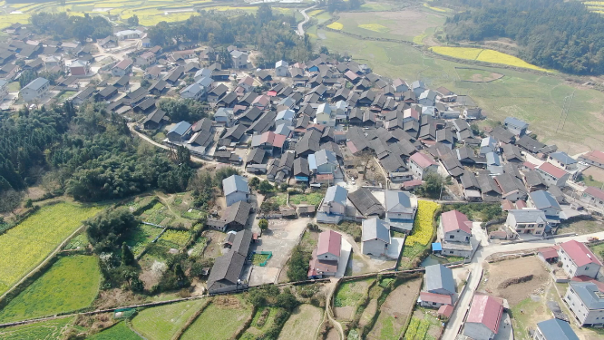 大气湖南集中村落航拍