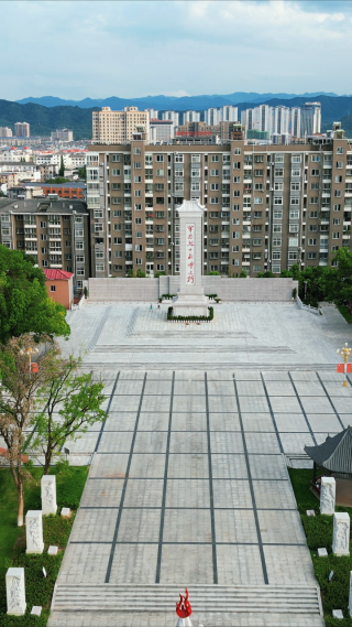 革命英雄烈士纪念碑竖屏航拍