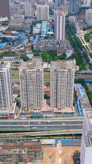 4K航拍城市铁路公路交通类视频