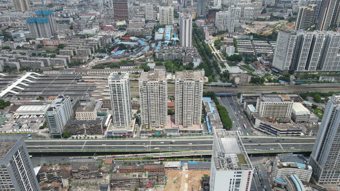 4K航拍城市铁路公路交通类视频