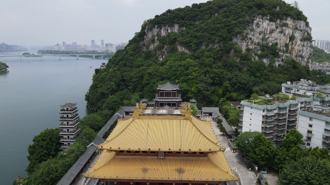 4K航拍广西柳州文庙历史文化古建筑