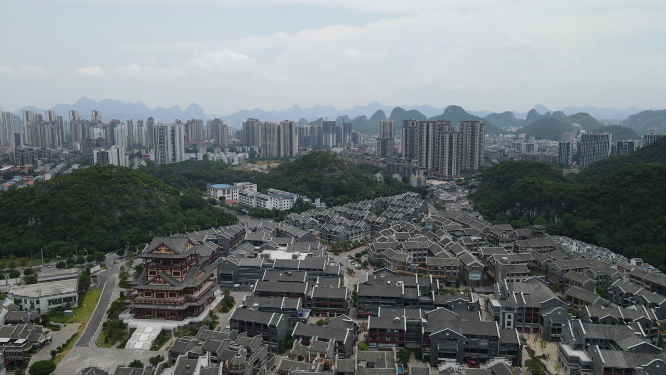 4K航拍广西柳州窑埠古镇历史文化古建筑旅游景点