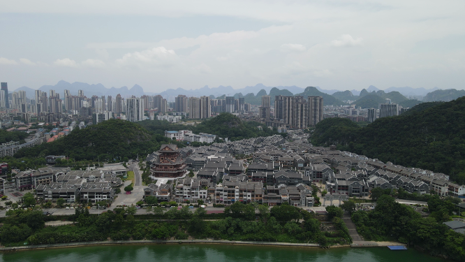 4K航拍广西柳州窑埠古镇历史文化古建筑旅游景点