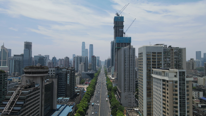4K航拍湖南长沙五一路