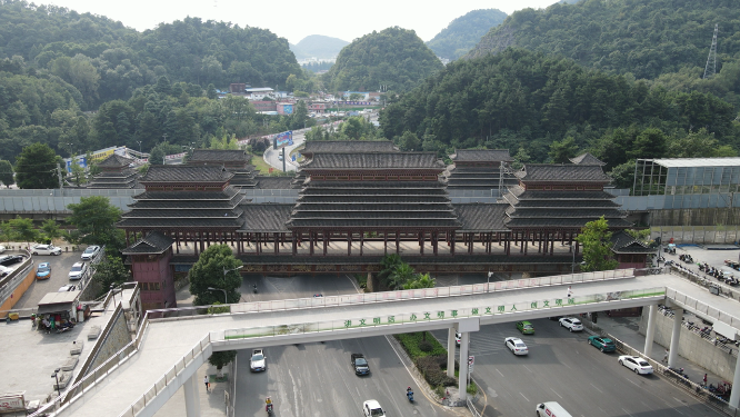 4K航拍贵州侗族少数民族风雨桥历史文化古建筑