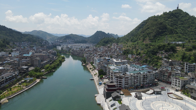 4K航拍贵州镇远古镇5A景区舞阳河两岸