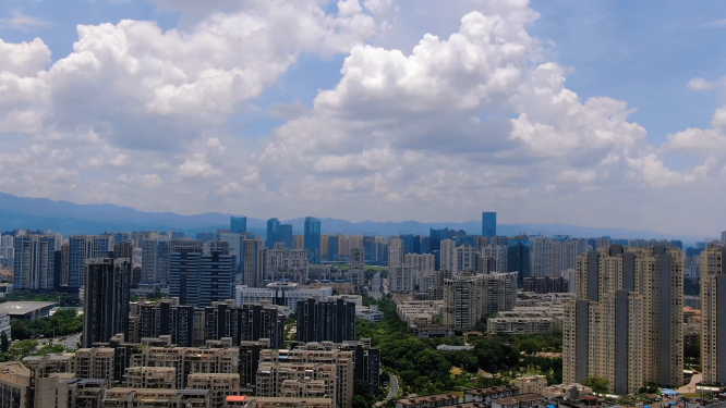 8组镜头航拍江西赣州城市风光移动延时